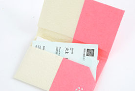 FIVE CARD CASE 名刺サイズ　NATURAL/NEON PINK